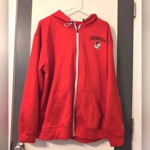 Georgia Bulldogs Full Front Zip Fleece Lined with Hood Jacket Men's Size XL